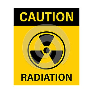 Caution nuclear radiation warning icon vector radioactive symbol atomic sign for graphic design, logo, website, social media,
