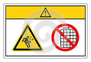 Caution Object Bumps Of Face Hazard Do Not Remove Guard Symbol Sign, Vector Illustration, Isolate On White Background Label .EPS10