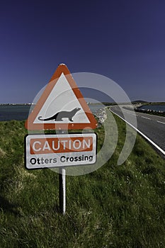 Otters crossing sign Scotland