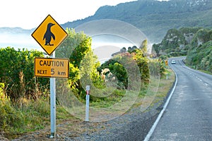 Caution penguin sign