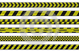 Caution police black and yellow striped borders