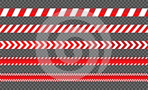 Caution signs and police tape - vector. photo