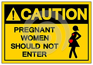 Caution Pregnant Women Should Not Enter Symbol Sign ,Vector Illustration, Isolate On White Background Label. EPS10