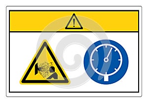 Caution Pressurized Device Symbol Sign, Vector Illustration, Isolate On White Background Label. EPS10 photo