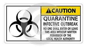 Caution Quarantine Infective Outbreak Sign Isolate on transparent Background,Vector Illustration