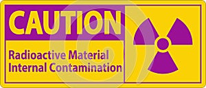 Caution Radiation Sign Radioactive Material Internal Contamination