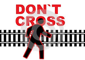 Caution on railway track