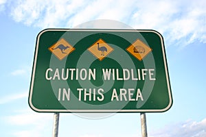 Caution road sign