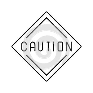 caution road sign line icon vector illustration