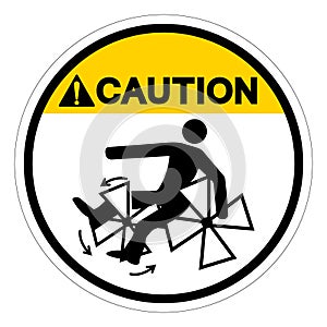 Caution Rotating Paddles Will Crush Entangle Or Amputate Symbol Sign, Vector Illustration, Isolate On White Background Label . photo