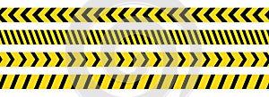 Caution, safety tape. Yellow, black stripe danger tape for atterntion, hazard ribbon. Police, construction area sign