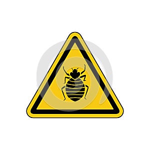 caution sign - area infested with bed bugs