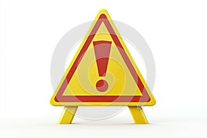 Caution sign exclamation point symbol on white background