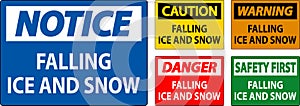 Caution Sign Falling Ice And Snow