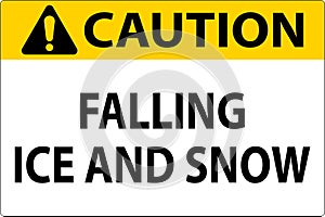 Caution Sign Falling Ice And Snow