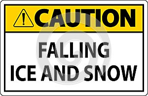 Caution Sign Falling Ice And Snow