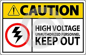 Caution Sign High Voltage Unauthorized Personnel Keep Out
