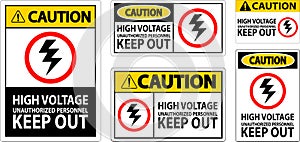 Caution Sign High Voltage Unauthorized Personnel Keep Out