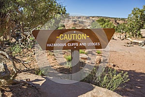 Caution sign in Moab