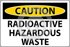 Caution Sign Radioactive Hazardous Waste