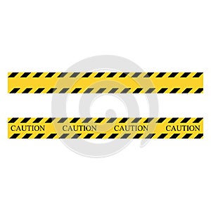 Caution sign stripe. Yellow and black set stripes. Barricade construction tape.