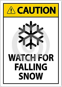 Caution Sign Watch For Falling Snow