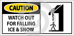 Caution Sign Watch Out For Falling Ice And Snow