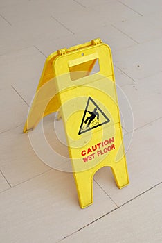 Caution sign for wet floor