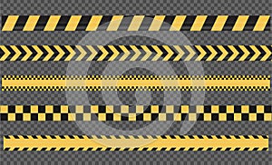 Caution signs and police tape - vector.