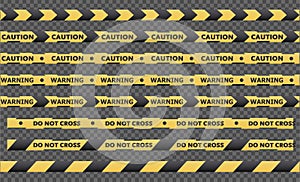 Caution signs and police tape - vector.