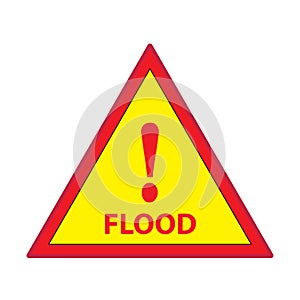 Caution signs. Symbols of danger and flood warning signs. warning attention.