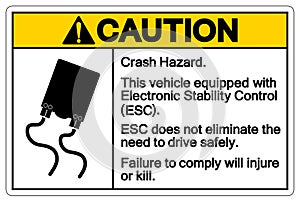 Caution Slippery Road Traffic Sign, Vector Illustration, Isolate On White Background Label. EPS10