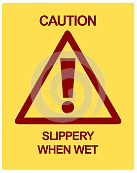 CAUTION Slippery When Wet