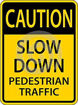 Caution Slow Down Sign On White Background