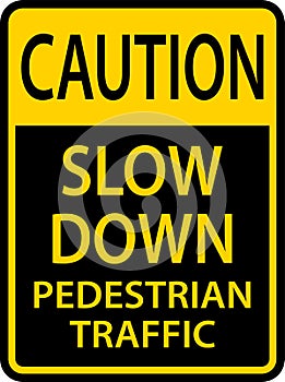 Caution Slow Down Sign On White Background