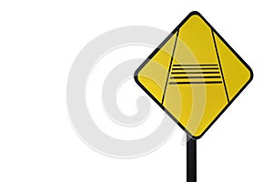 Caution slow down traffic sign