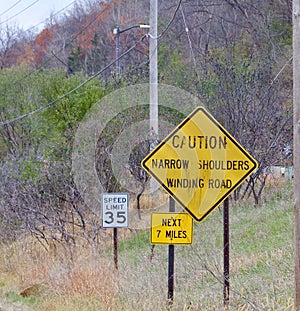 Caution and Speed Limit Signs
