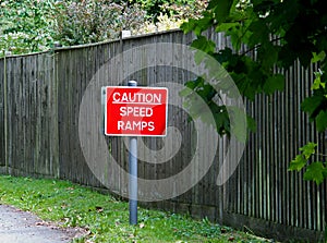 Caution Speed Ramps Road Sign