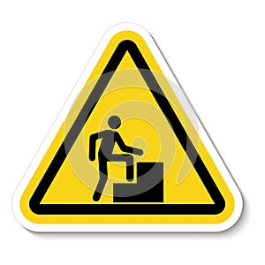 Caution Step Up Sign On White Background