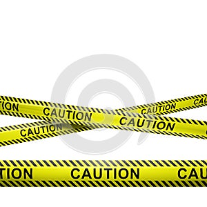 Caution stripes isolated on white with copyspace