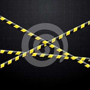 Caution tape on black background