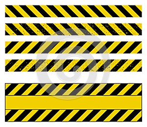 Caution tape grunge set vector design isolated on white photo