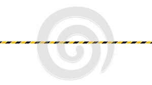 Caution tape line, tape yellow black stripe pattern on white for background, warning space with ribbon tape sign for comfort