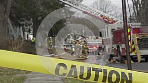 Caution Tape Near a Fire Truck (1 of 3)