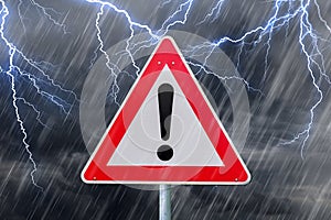 Caution - Thunderstorm photo