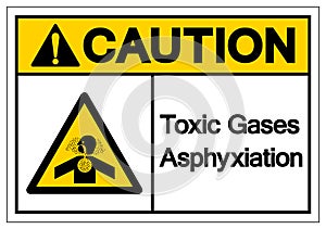 Caution Toxic Gases Asphyxiation Symbol Sign, Vector Illustration, Isolate On White Background Label .EPS10 photo