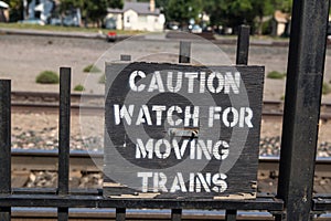 Caution Train Sign