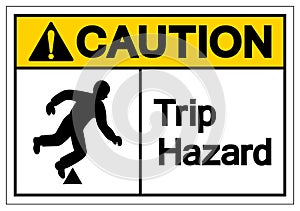 Caution Trip Hazard Symbol Sign,Vector Illustration, Isolated On White Background Label. EPS10