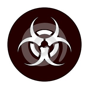 Caution Warning Sign, Biohazard vector icon flat isolated