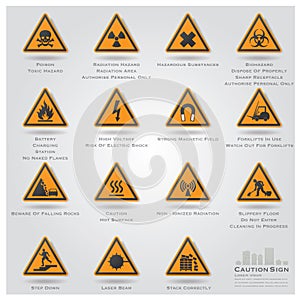 Caution And Warning Sign Icons Set
